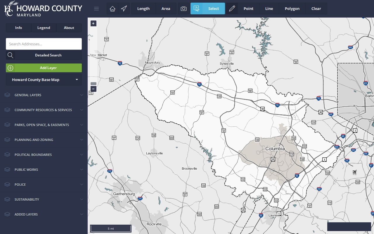 Ellicott City people search with Howard County GIS maps